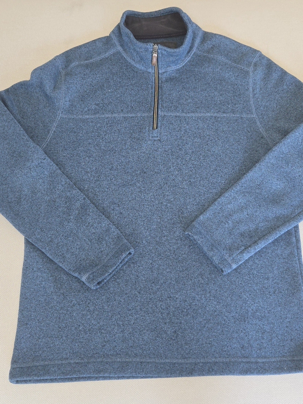 G.H. Bass & Co Men's Blue Quarter-Zip Sweater Pullover LARGE